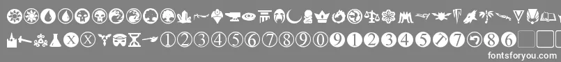 フォントPlanewalkerDings – 灰色の背景に白い文字