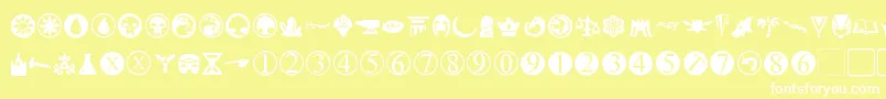 フォントPlanewalkerDings – 黄色い背景に白い文字