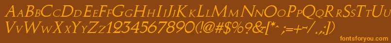 StoweI Font – Orange Fonts on Brown Background