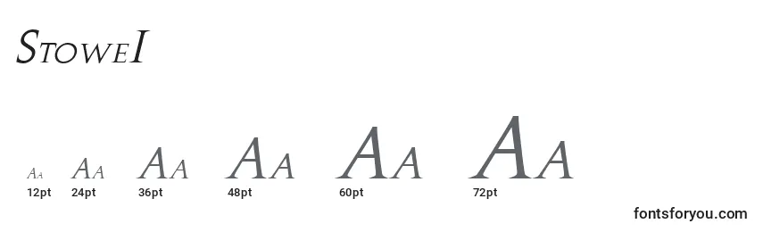 Размеры шрифта StoweI