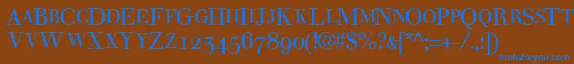 WalbaumosscapsskRegular Font – Blue Fonts on Brown Background