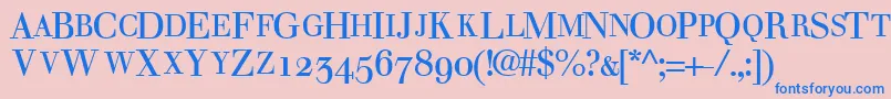 WalbaumosscapsskRegular Font – Blue Fonts on Pink Background