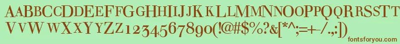 WalbaumosscapsskRegular Font – Brown Fonts on Green Background