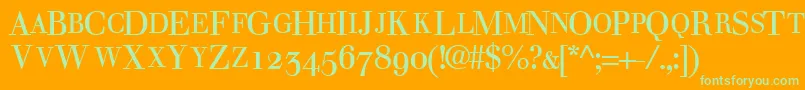 WalbaumosscapsskRegular Font – Green Fonts on Orange Background