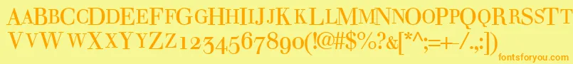 WalbaumosscapsskRegular Font – Orange Fonts on Yellow Background