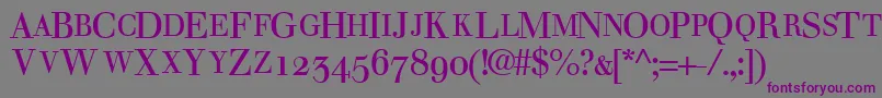 Шрифт WalbaumosscapsskRegular – фиолетовые шрифты на сером фоне