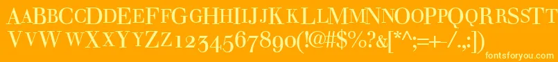 WalbaumosscapsskRegular Font – Yellow Fonts on Orange Background