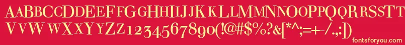 WalbaumosscapsskRegular Font – Yellow Fonts on Red Background