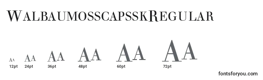 Размеры шрифта WalbaumosscapsskRegular