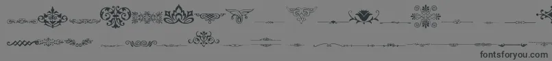 Więcej informacji o czcionce VintageDecorativeSigns3 Czcionka VintageDecorativeSigns3 – czarne czcionki na szarym tle