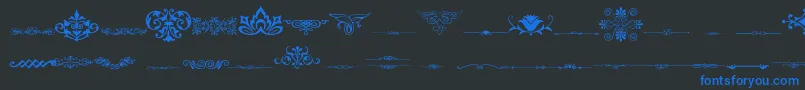 More about VintageDecorativeSigns3 Font VintageDecorativeSigns3 Font – Blue Fonts on Black Background