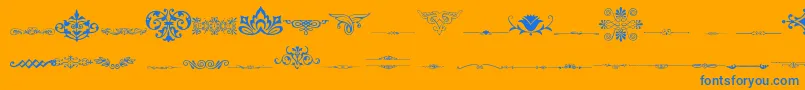 VintageDecorativeSigns3 Font – Blue Fonts on Orange Background