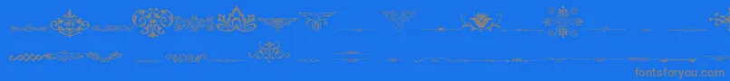 Czcionka VintageDecorativeSigns3 – szare czcionki na niebieskim tle