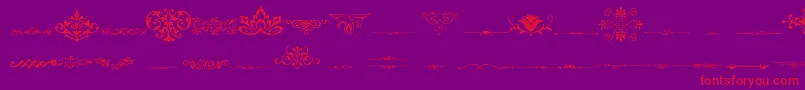 VintageDecorativeSigns3 Font – Red Fonts on Purple Background