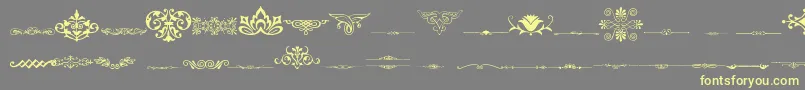 More about VintageDecorativeSigns3 Font VintageDecorativeSigns3 Font – Yellow Fonts on Gray Background