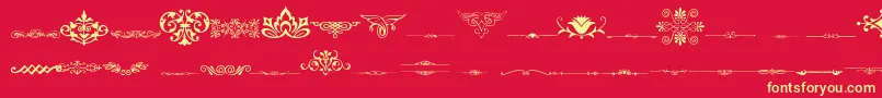 VintageDecorativeSigns3-Schriftart – Gelbe Schriften auf rotem Hintergrund