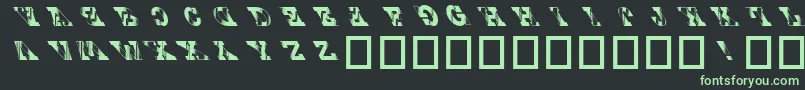 フォントTiefdv – 黒い背景に緑の文字