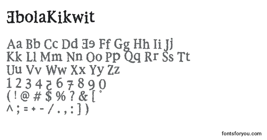 Schriftart EbolaKikwit – Alphabet, Zahlen, spezielle Symbole