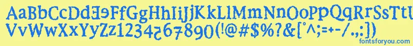 EbolaKikwit Font – Blue Fonts on Yellow Background