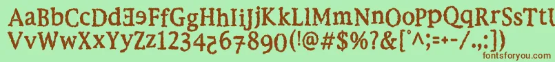 EbolaKikwit Font – Brown Fonts on Green Background