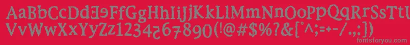 フォントEbolaKikwit – 赤い背景に灰色の文字