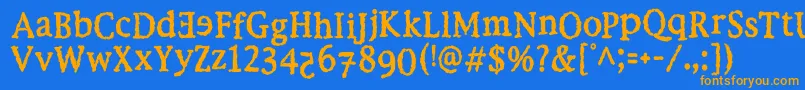 EbolaKikwit Font – Orange Fonts on Blue Background
