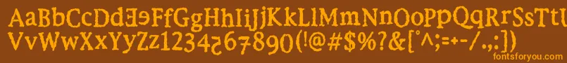 EbolaKikwit Font – Orange Fonts on Brown Background