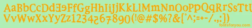 EbolaKikwit Font – Orange Fonts on Green Background