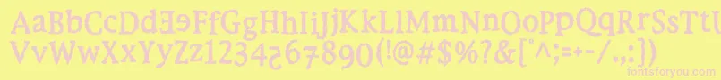 EbolaKikwit Font – Pink Fonts on Yellow Background