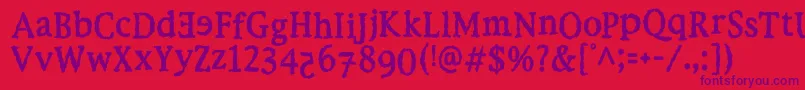 EbolaKikwit Font – Purple Fonts on Red Background