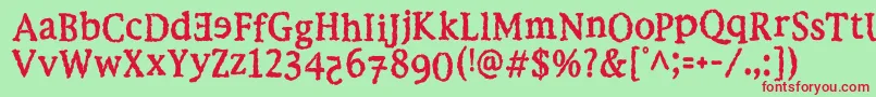 EbolaKikwit Font – Red Fonts on Green Background