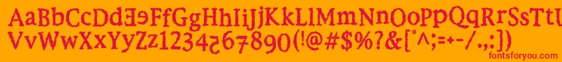 EbolaKikwit Font – Red Fonts on Orange Background
