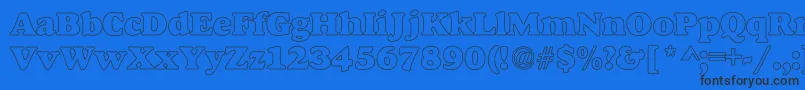 MacbethHollowBold Font – Black Fonts on Blue Background