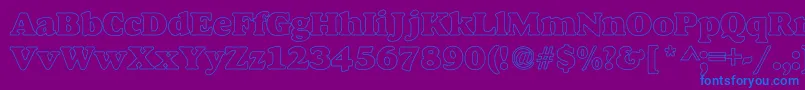 MacbethHollowBold Font – Blue Fonts on Purple Background