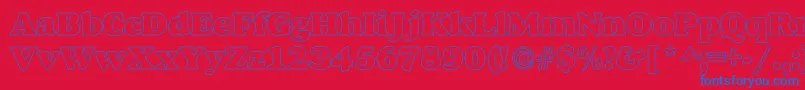 MacbethHollowBold Font – Blue Fonts on Red Background