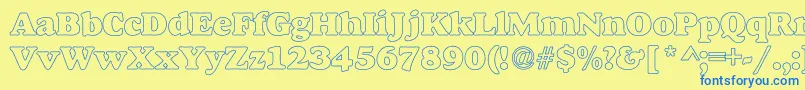 MacbethHollowBold Font – Blue Fonts on Yellow Background