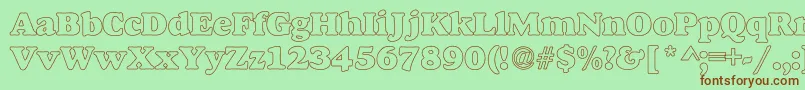 MacbethHollowBold Font – Brown Fonts on Green Background