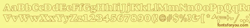 MacbethHollowBold Font – Brown Fonts on Yellow Background