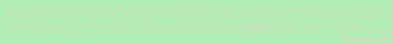 MacbethHollowBold Font – Pink Fonts on Green Background