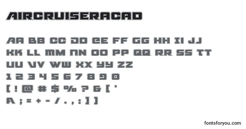 Aircruiseracad-fontti – aakkoset, numerot, erikoismerkit