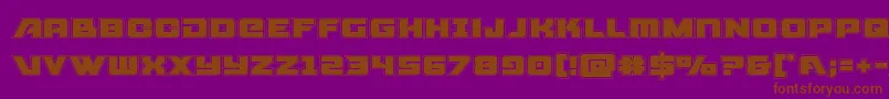 Aircruiseracad-Schriftart – Braune Schriften auf violettem Hintergrund