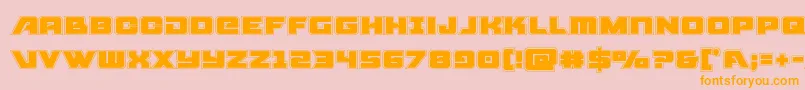 フォントAircruiseracad – オレンジの文字がピンクの背景にあります。