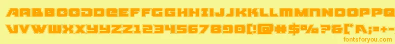 Fonte Aircruiseracad – fontes laranjas em um fundo amarelo