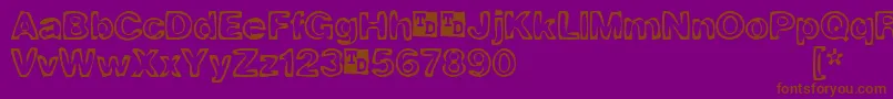 BurnoutTrialVersion-fontti – ruskeat fontit violetilla taustalla