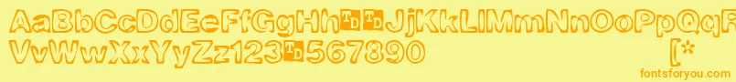 BurnoutTrialVersion Font – Orange Fonts on Yellow Background