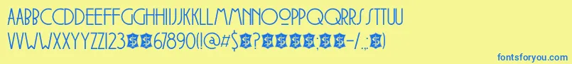 DkSoerabaja Font – Blue Fonts on Yellow Background