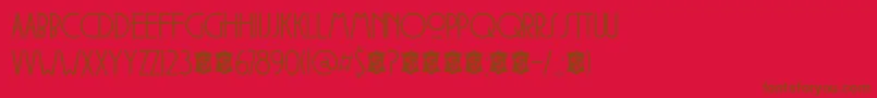DkSoerabaja-Schriftart – Braune Schriften auf rotem Hintergrund