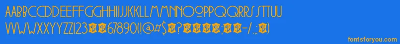 DkSoerabaja Font – Orange Fonts on Blue Background