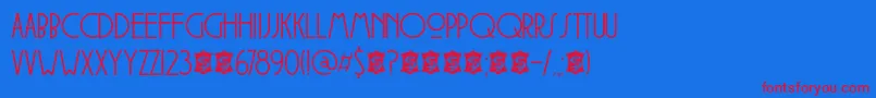 DkSoerabaja Font – Red Fonts on Blue Background