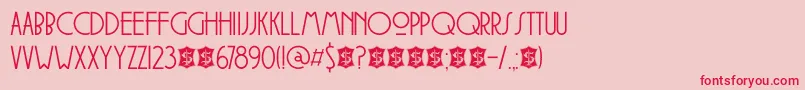 フォントDkSoerabaja – ピンクの背景に赤い文字